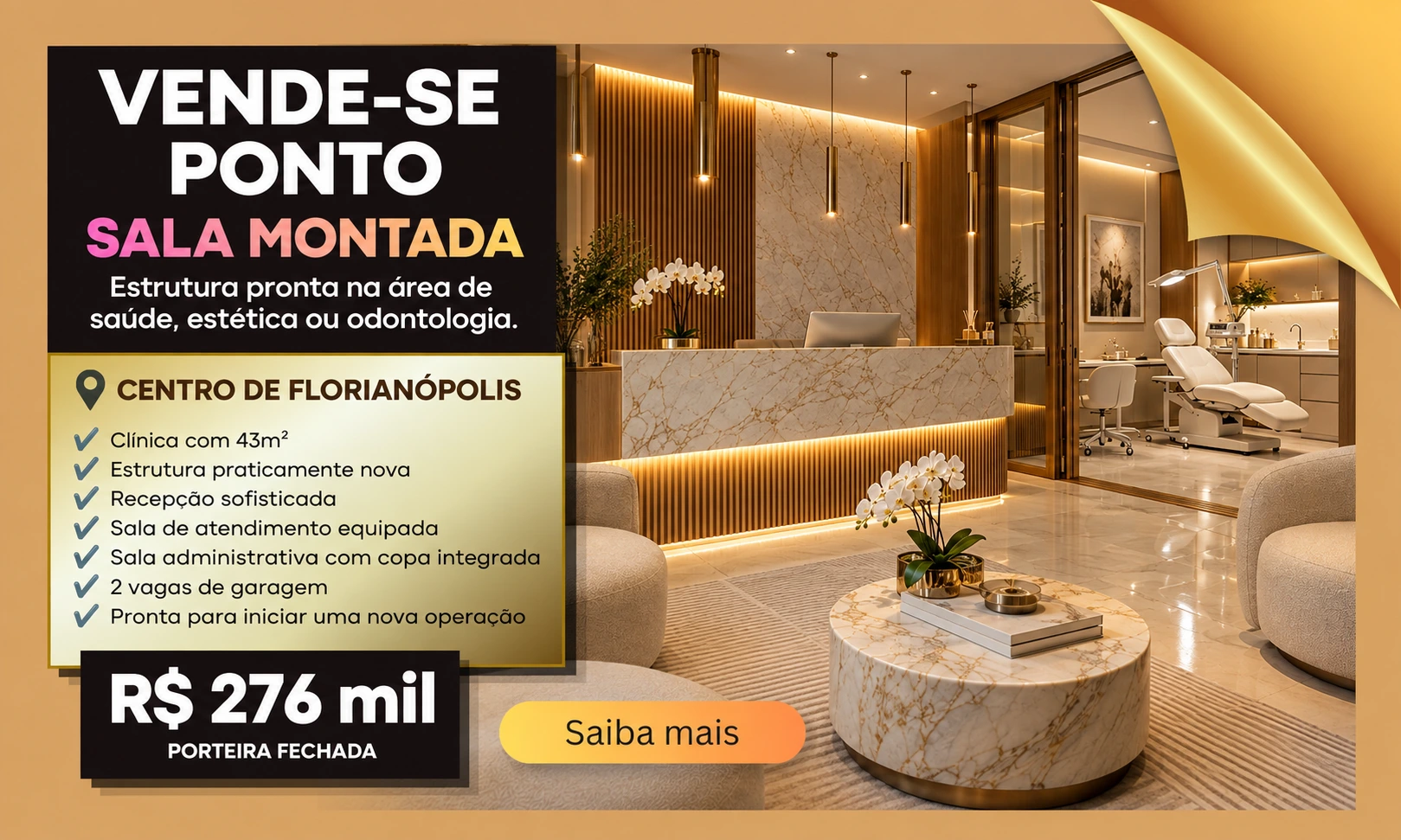 Ponto Comercial de Alto Padrão à Venda em Florianópolis/SC | Porteira Fechada | R$ 276 Mil