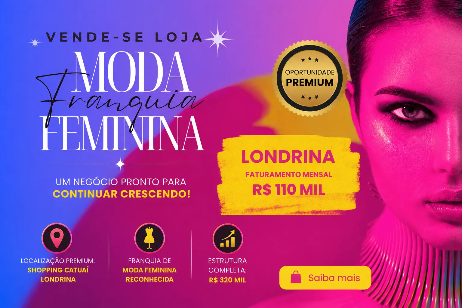 Invista em uma Franquia de Moda Feminina em Shopping por R$ 320.000 – Negócio Pronto para Operar!