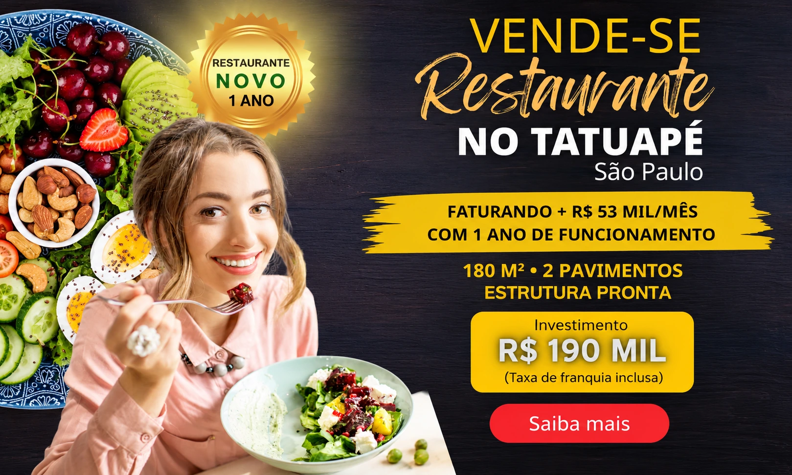 Restaurante / Cafeteria à Venda no Tatuapé – São Paulo/SP | R$ 190 Mil
