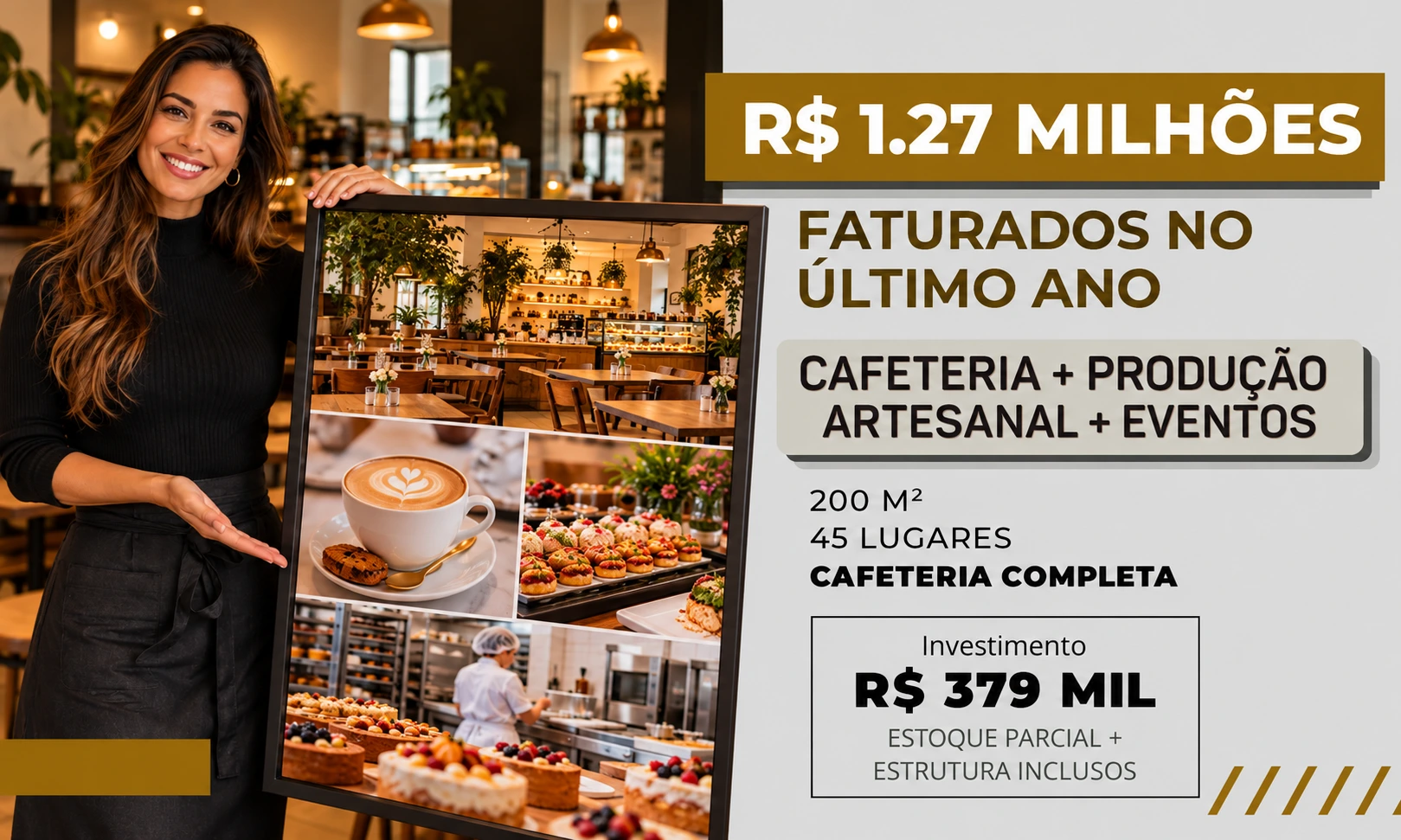 Cafeteria e Coffee Break à Venda em Maringá/PR | Faturamento de R$ 1,27 Milhão/Ano | R$ 379 Mil