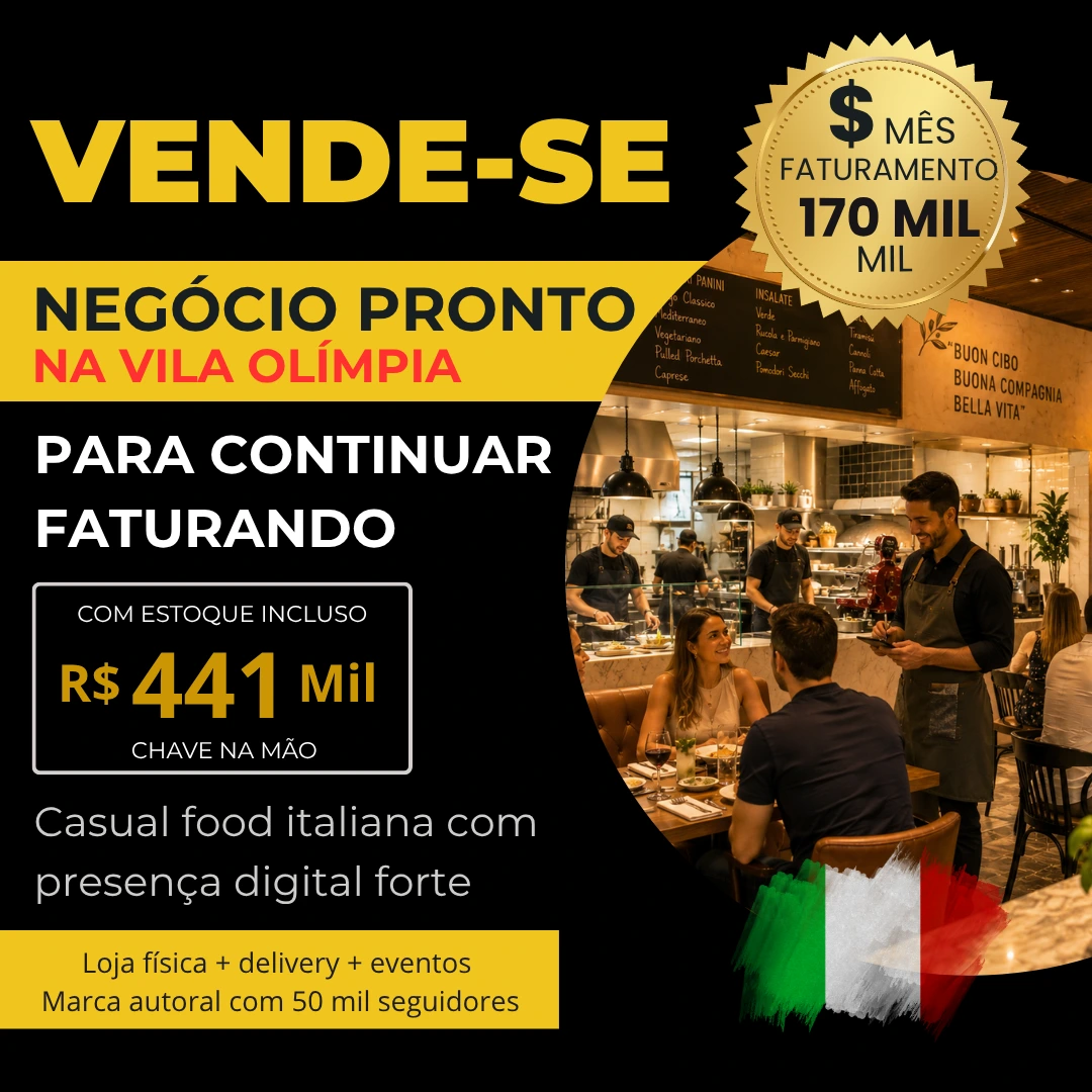 Lanchonete Premium à Venda em São Paulo/SP | Faturamento Superior a R$ 2 Milhões por Ano | R$ 441 Mil
