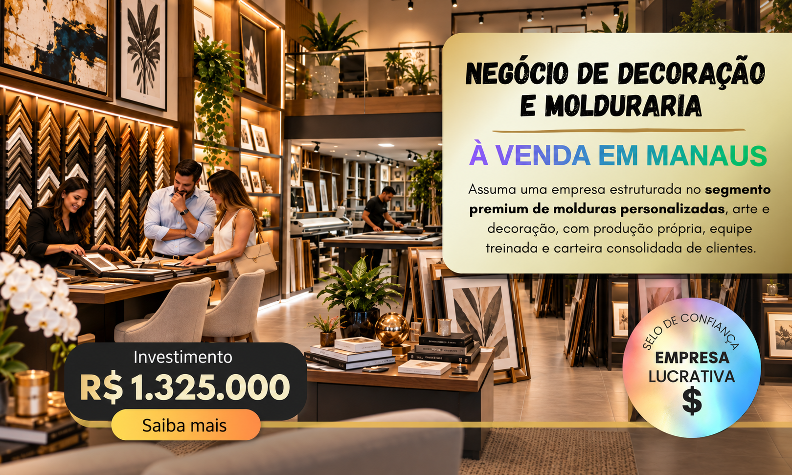 Molduraria e Loja de Decoração à Venda em Manaus/AM | R$ 1,325 Milhão