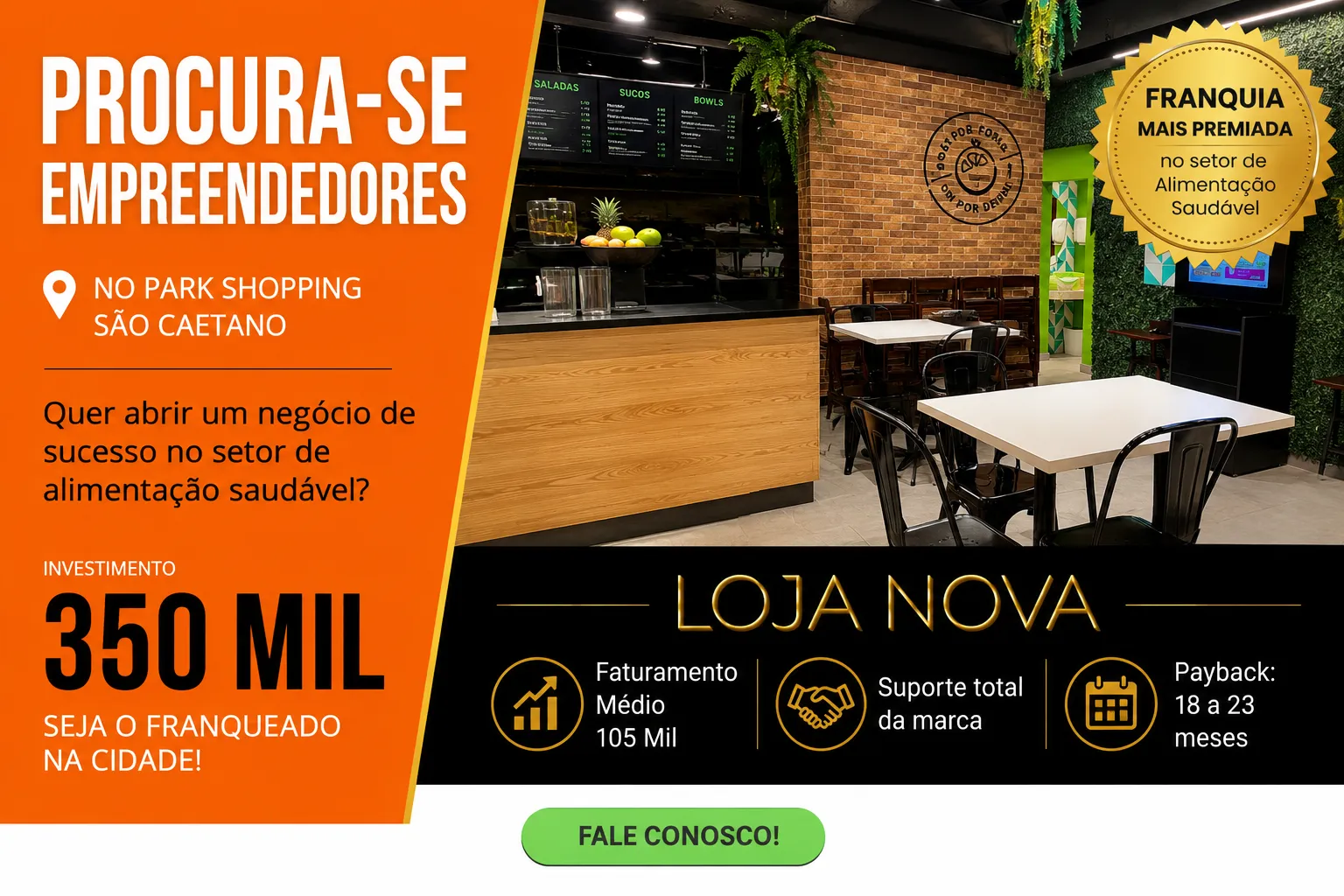 Franquia Sucão: Investimento a Partir de R$ 350.000 e Payback em 23 Meses