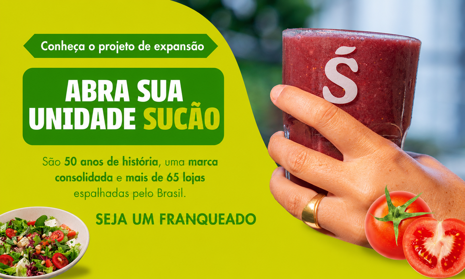 Franquia de Alimentação Saudável à Venda em Brasília/DF | Investimento a partir de R$ 350 Mil