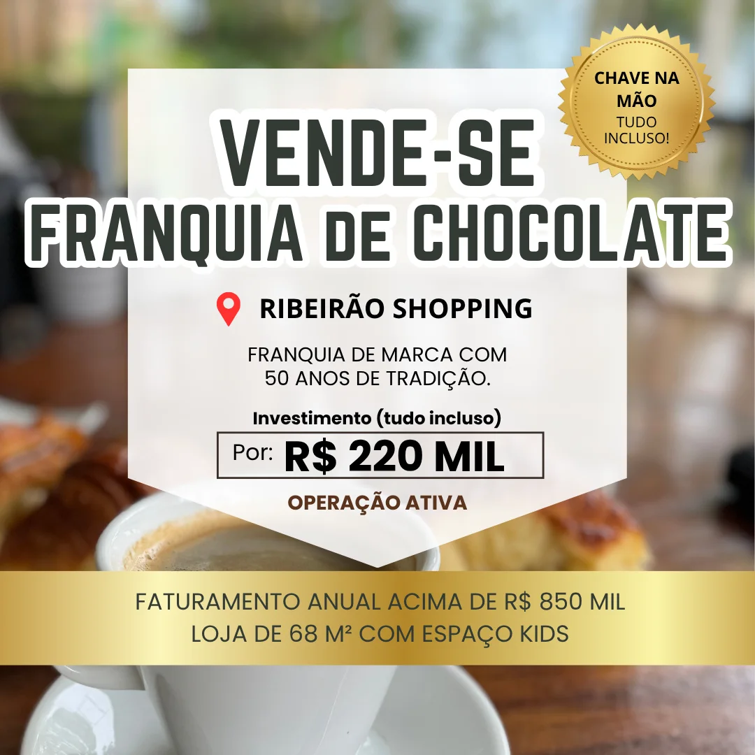 Galeria de Franquia de Cafeteria e Chocolateria à Venda no RibeirãoShopping, Ribeirão Preto/SP | R$ 220 Mil
