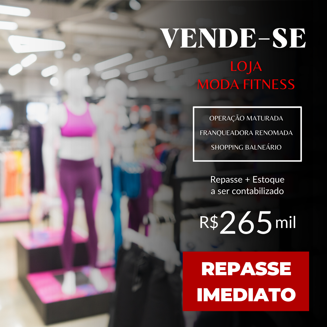 Loja a venda, franquia fitness